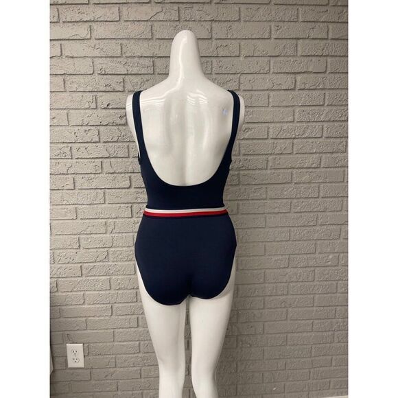 Tommy Hilfiger Woman  Navy Cut-Out One Piece Swimwear Size 8 - Picture 2 of 8
